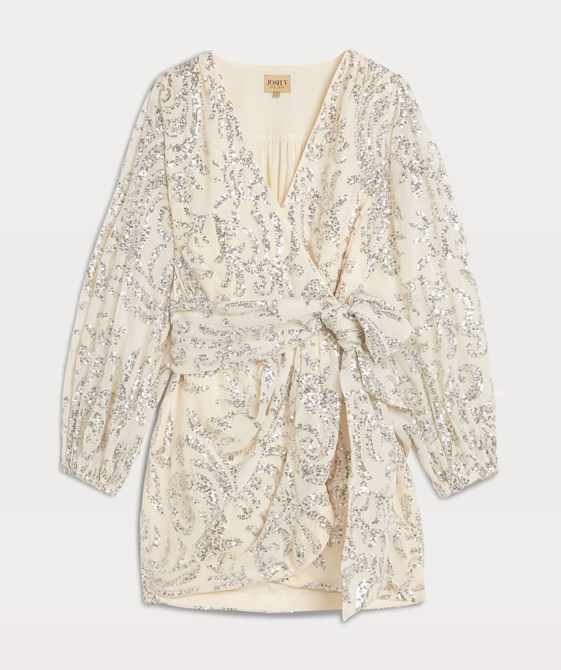 TRINA regular fit overslagjurk met pailletten