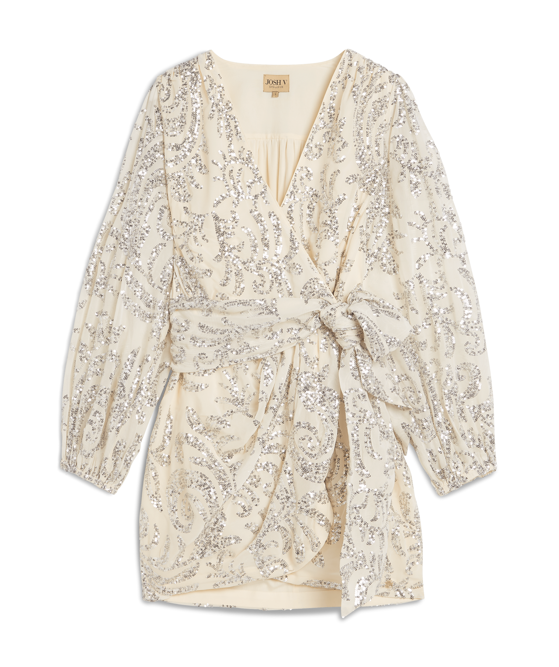 TRINA regular fit wrap dress with sequins