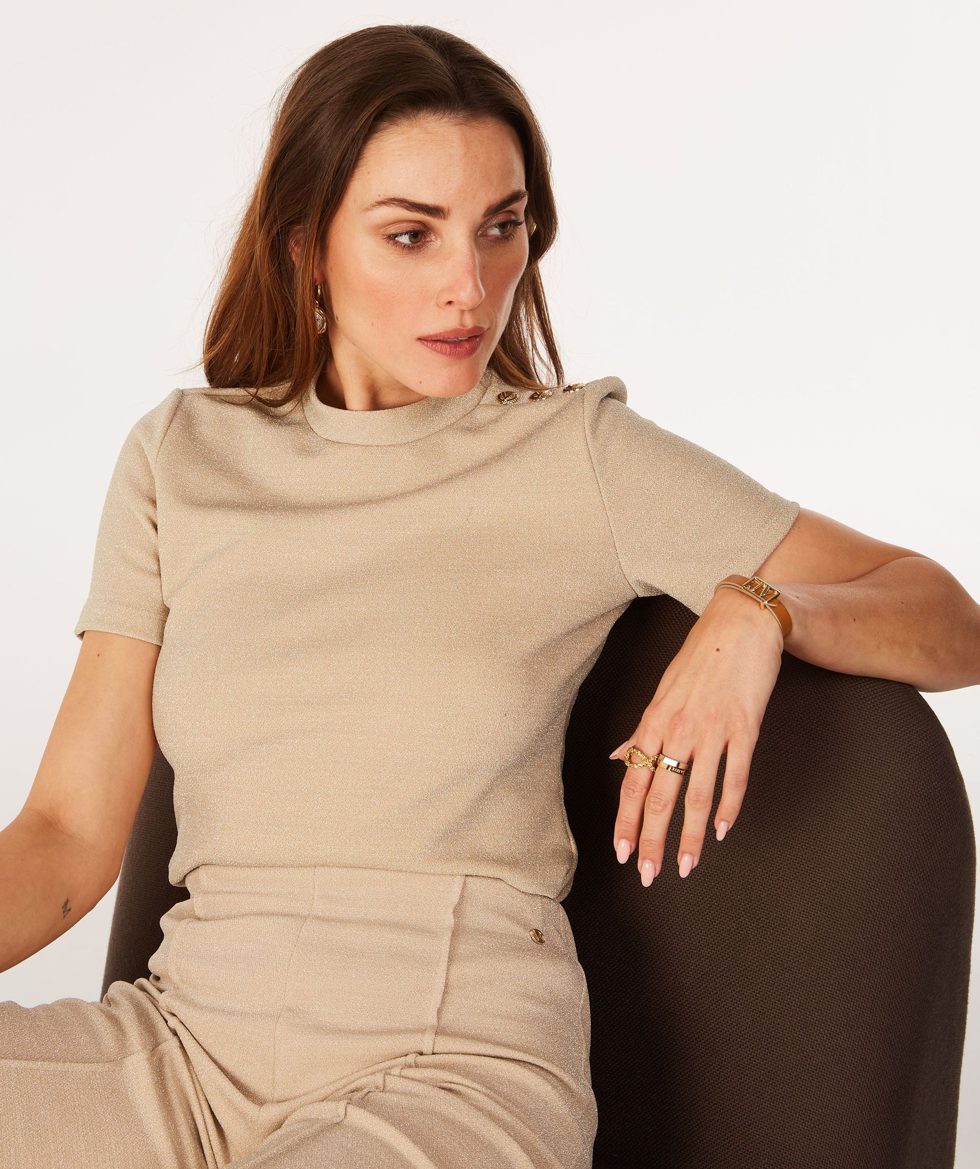 VIAN fitted top with glitter