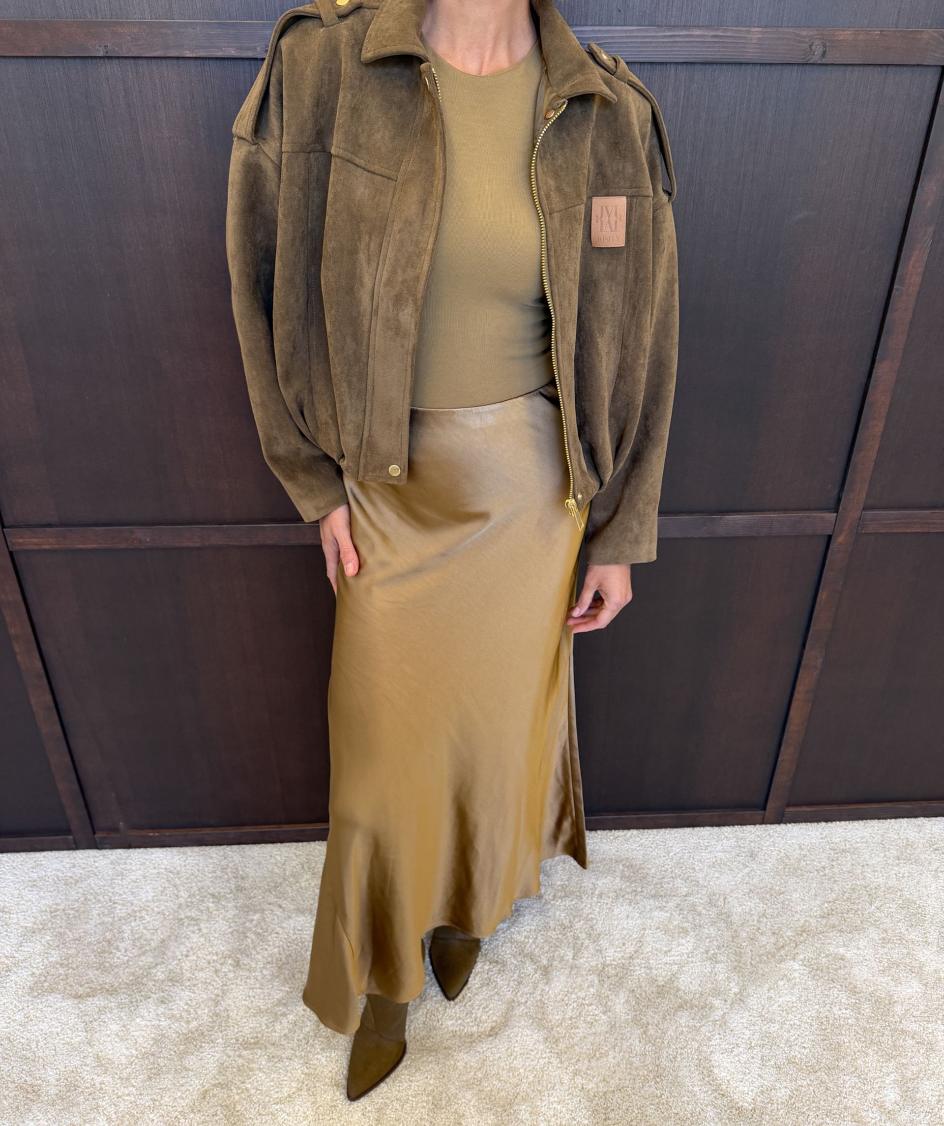 JV-VITO oversized jacket van suedine