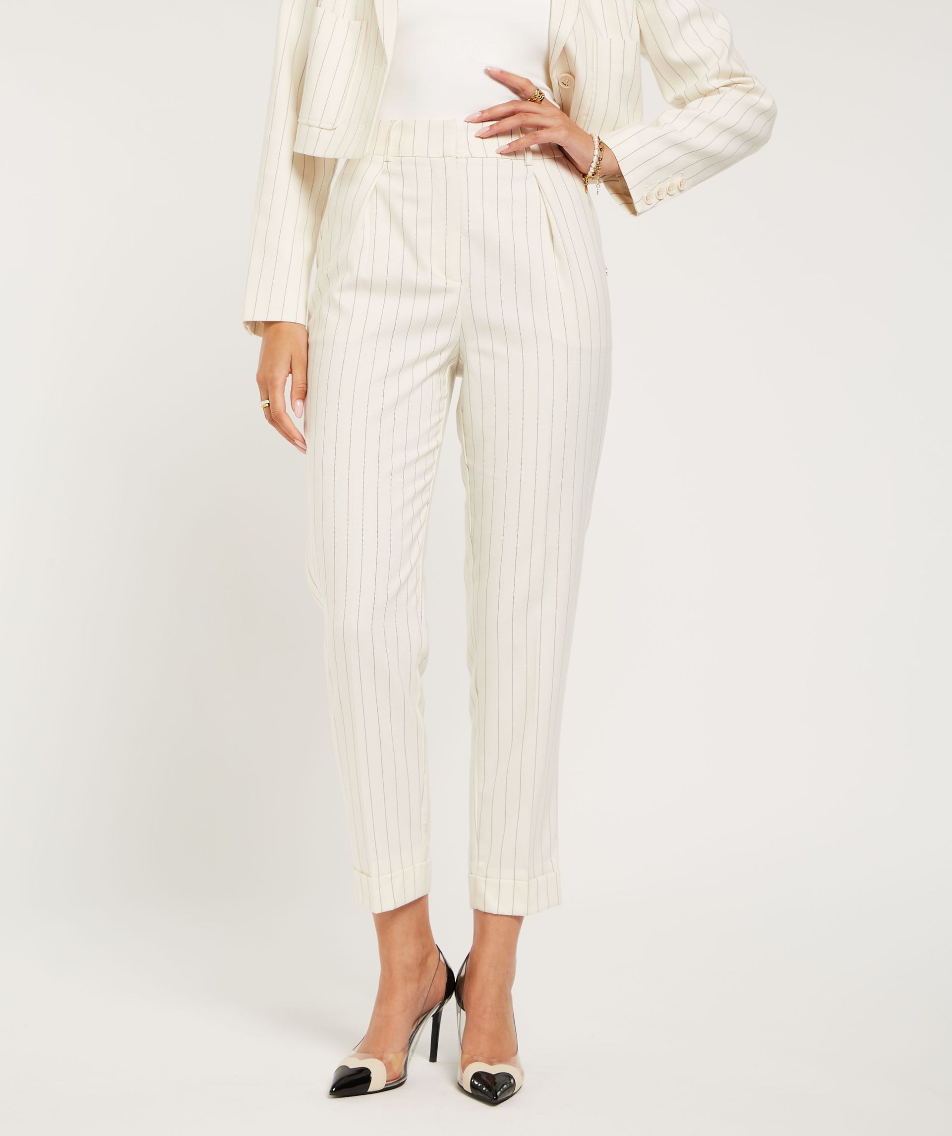 WHITNEY tapered fit trousers with pinstripe