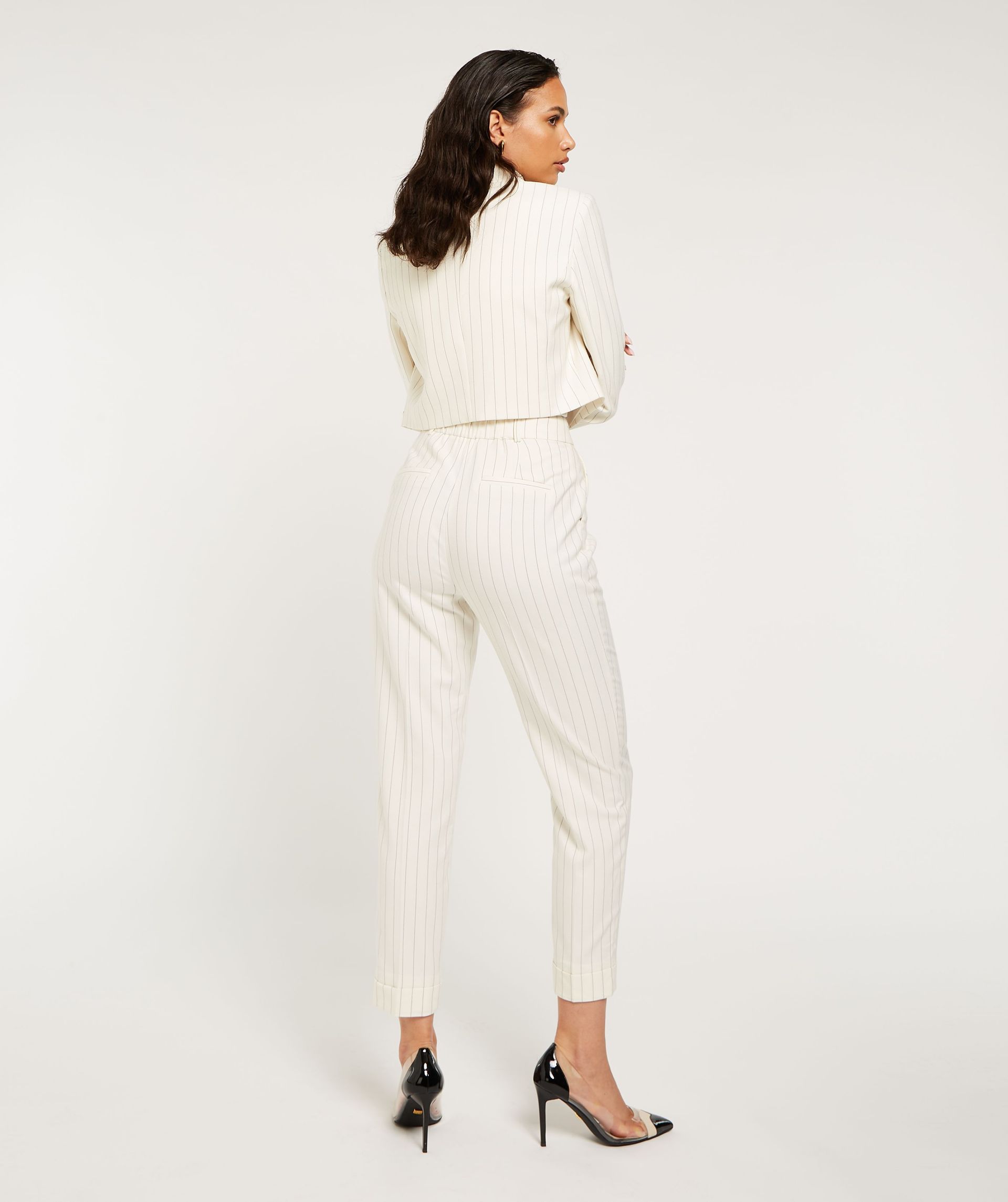 WHITNEY tapered fit trousers with pinstripe