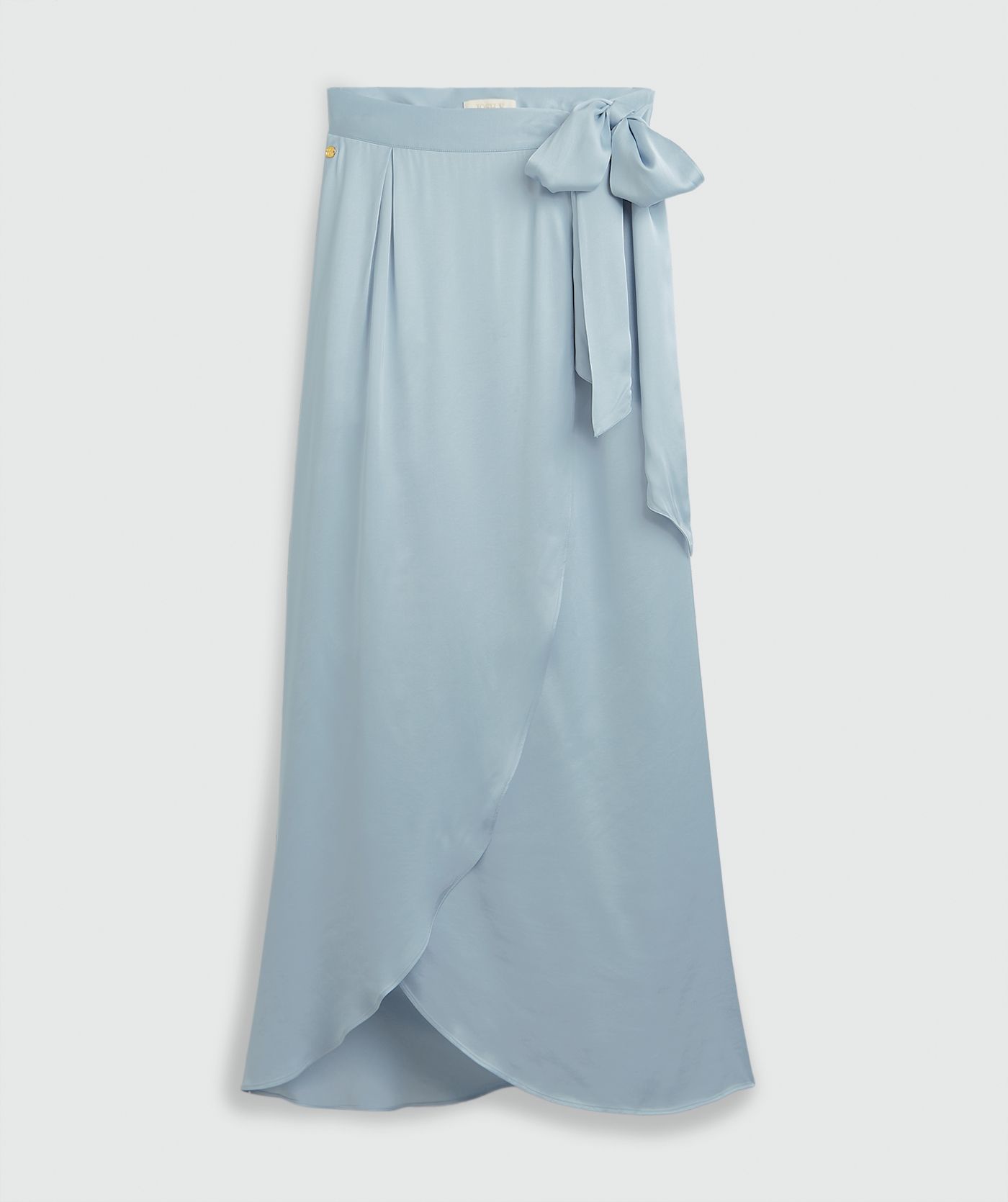 YAMICIA wrap maxi skirt in satin look Fresh Blue l JOSH V