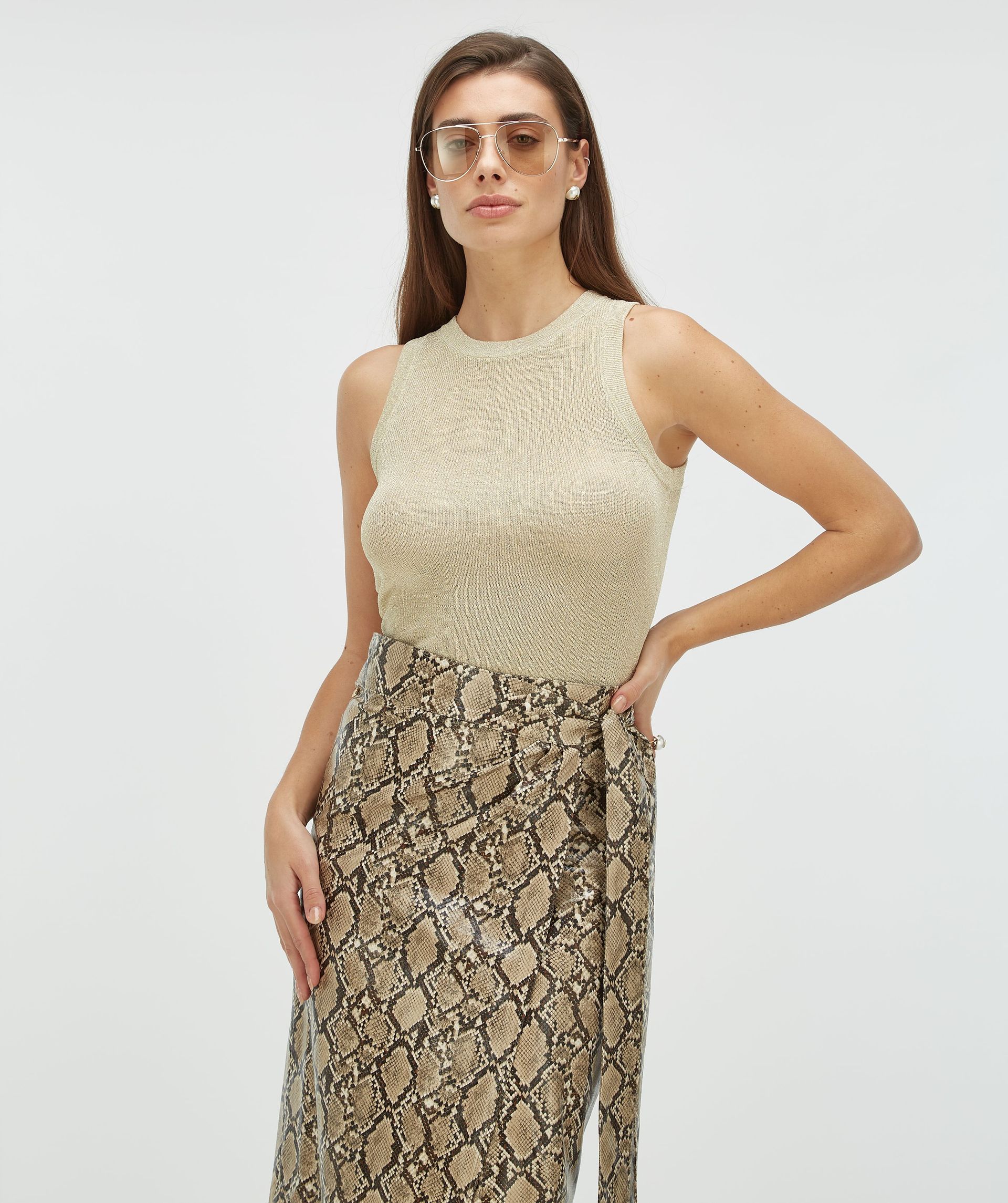 YESIME slim fit top with glitter
