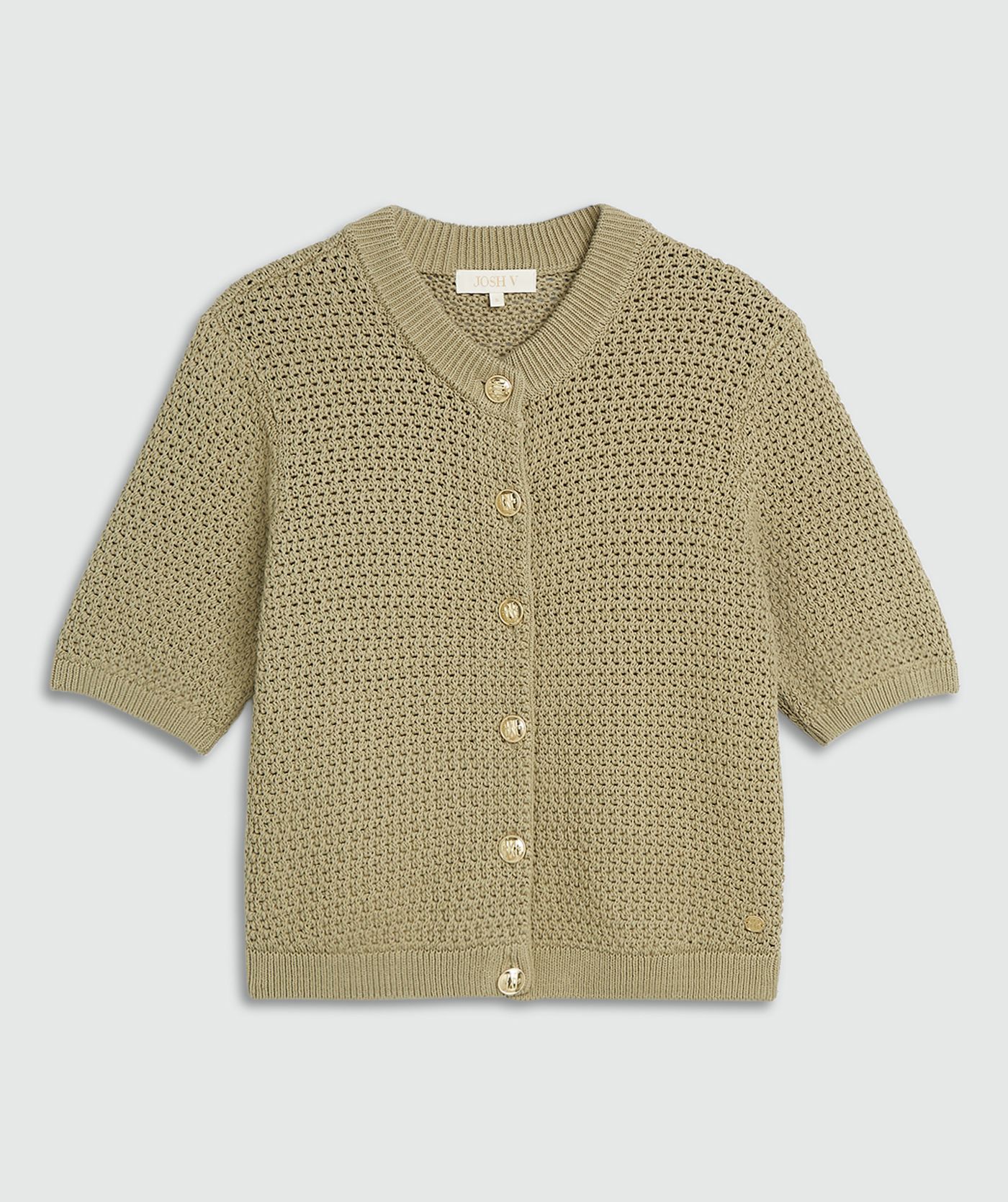 Een regular fit vest in de kleur Dark Pistachio, weergegeven op een lichtgrijze achtergrond