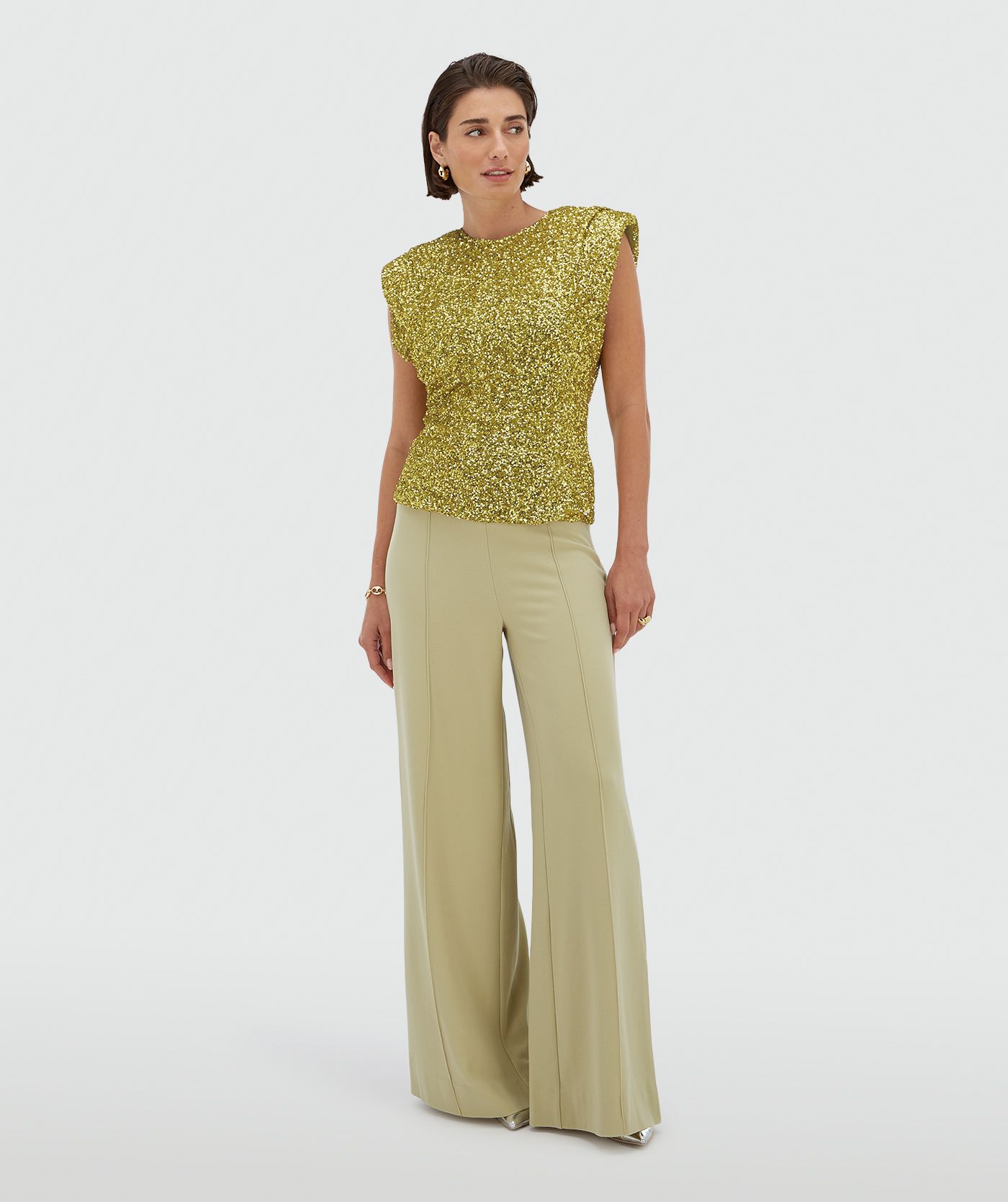 ZIONA slim fit sequin top