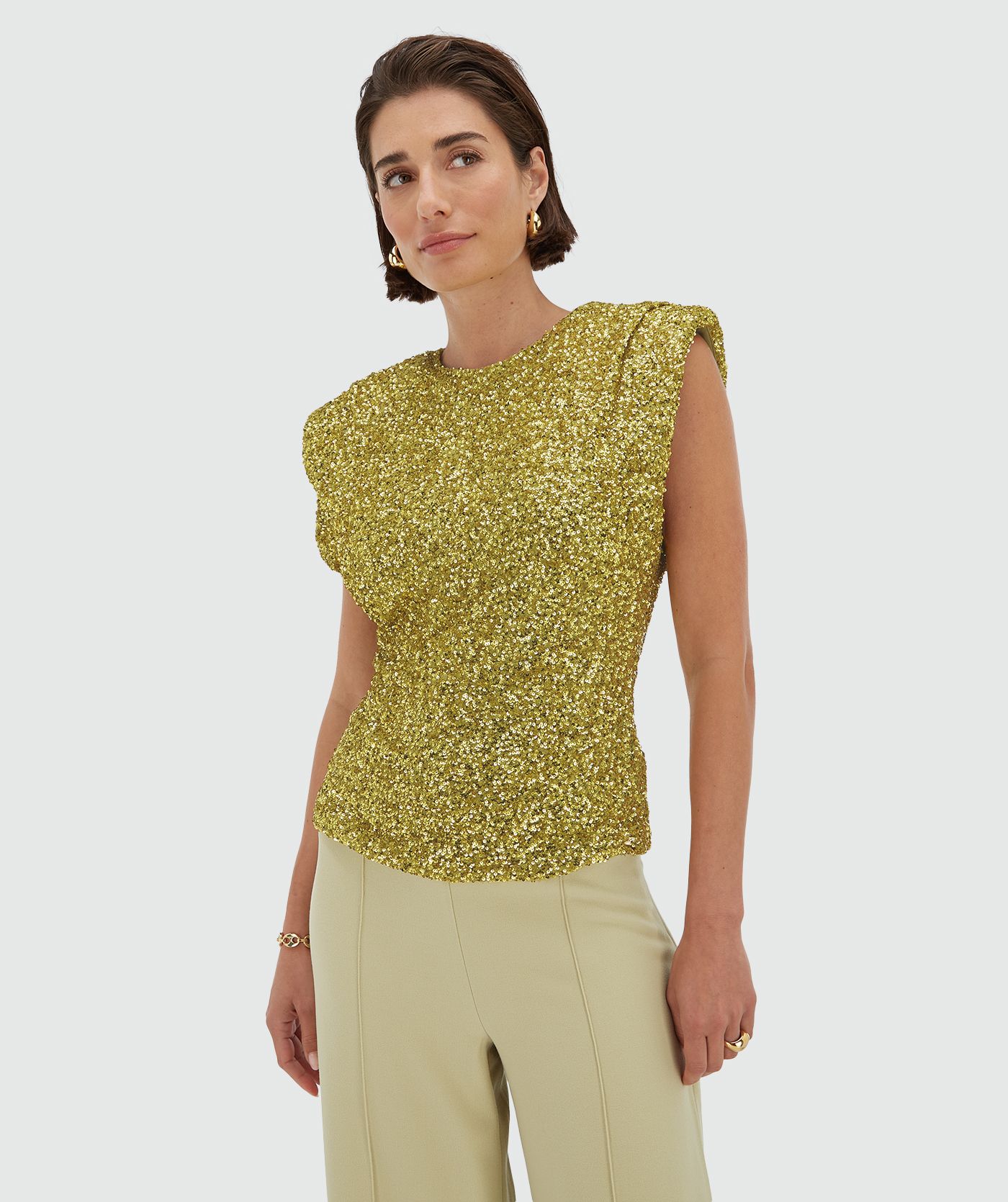 ZIONA slim fit sequin top