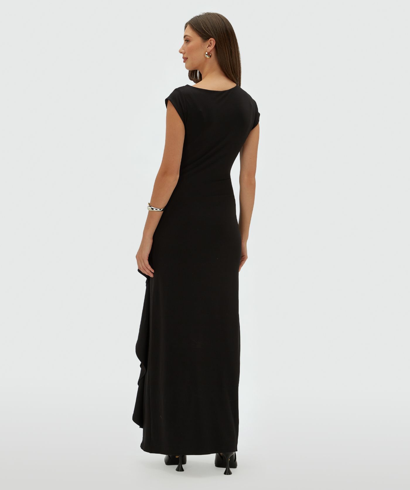 JV-ZYLAS slim fit maxi jurk met ruffles