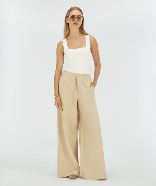 AGNES mid rise wide leg broek