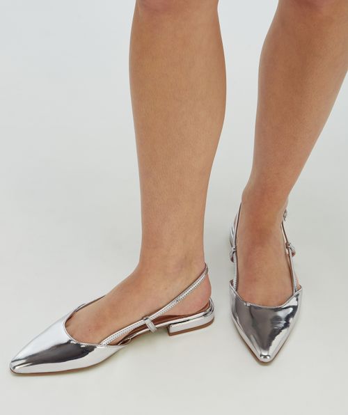 ALESSIA Metallic-Slingbacks mit Schnalle