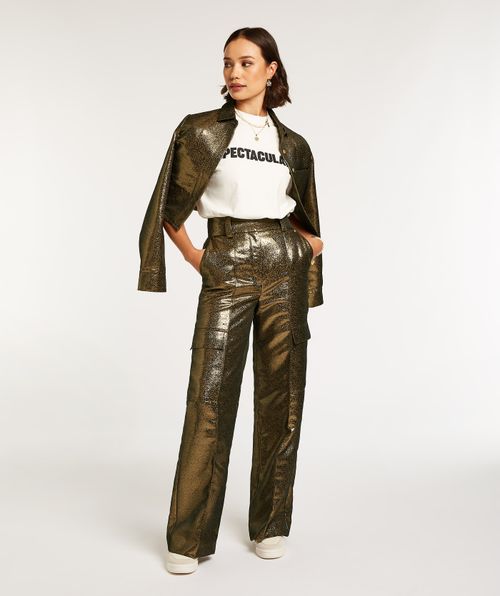 ALI straight fit pants in metallic