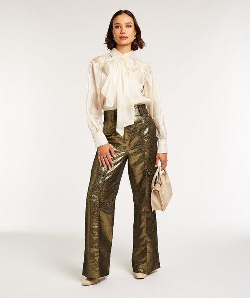 ALI straight fit pants in metallic