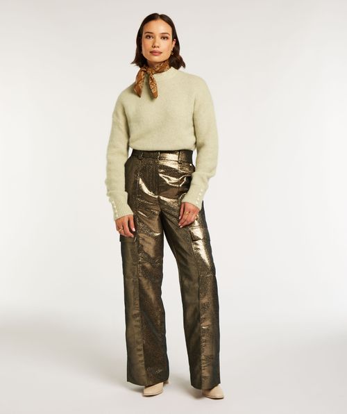 ALI straight fit broek in metallic