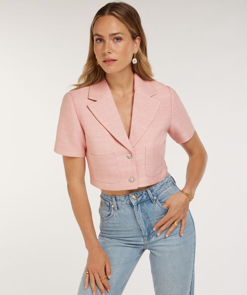 ANNELIN regular fit blazer top met lurex