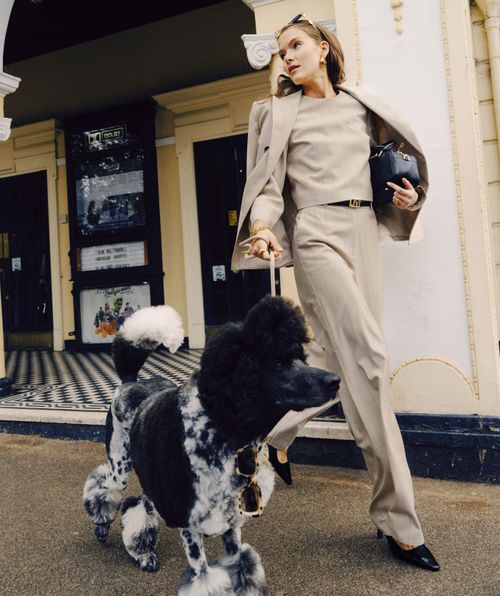 ARCHER pantalon met krijtstreep 