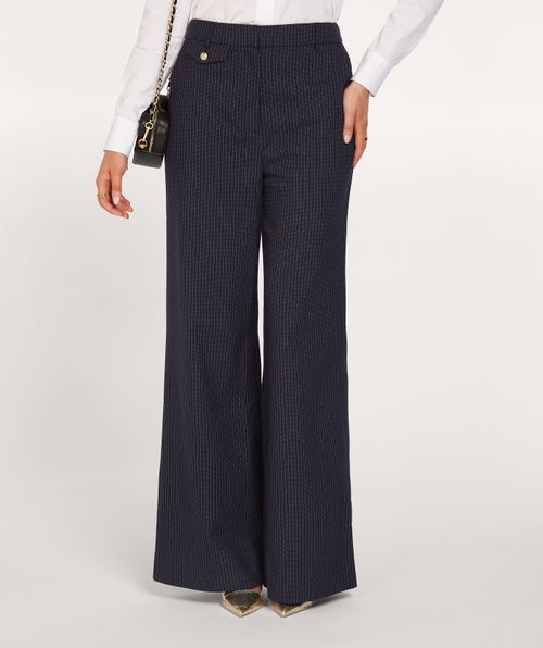 ARCHER mid rise wide leg pants with pinstripe