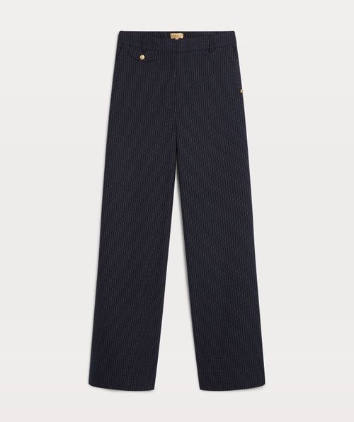 ARCHER mid rise wide leg pants with pinstripe