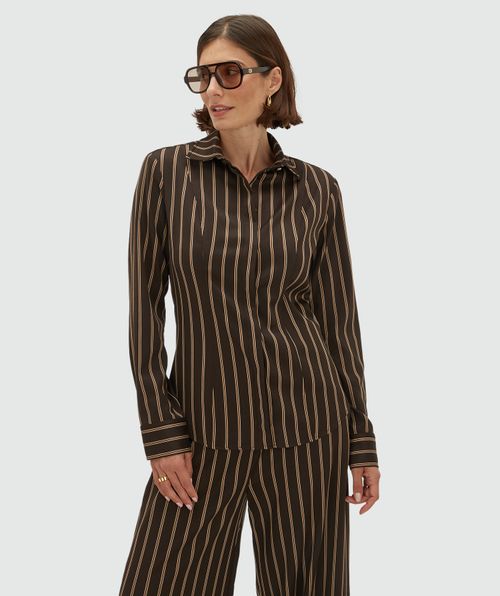 JV-ASA regular fit blouse met strepen