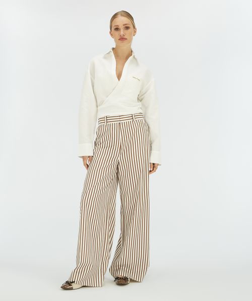 BANKS cropped blouse met striksluiting