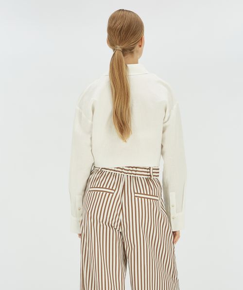 BANKS cropped blouse met striksluiting