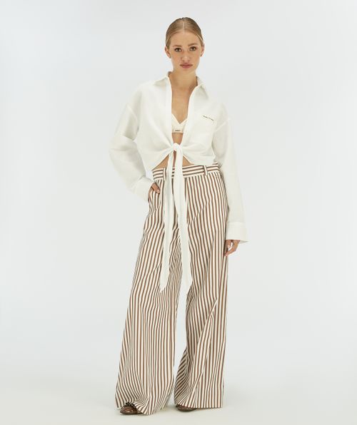 BANKS cropped blouse met striksluiting