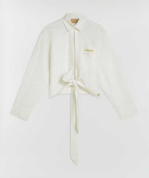BANKS cropped blouse met striksluiting