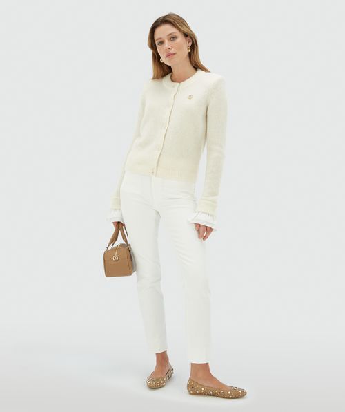 BEBE cardigan with removable ruffle details