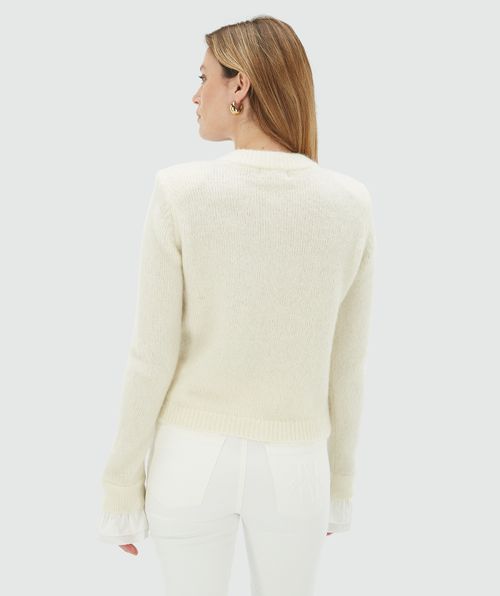 BEBE cardigan with removable ruffle details
