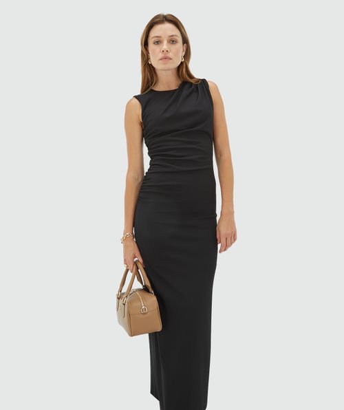 BECCA fitted midi jurk 