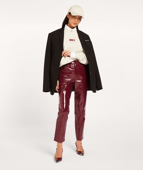 BO high rise girlfriend trousers in patent look
