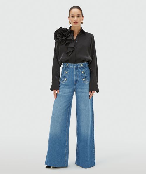 BRISA Regular-Fit-Bluse aus Organza