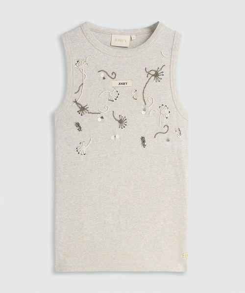 JV-CALIX slim fit top met kralen details