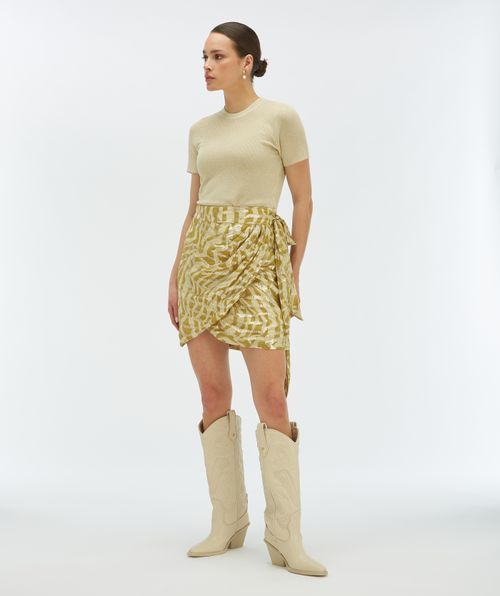 CAMEO hoch taillierter Wickelrock mit Lurex