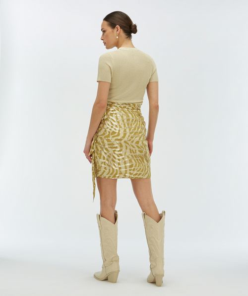 CAMEO hoch taillierter Wickelrock mit Lurex