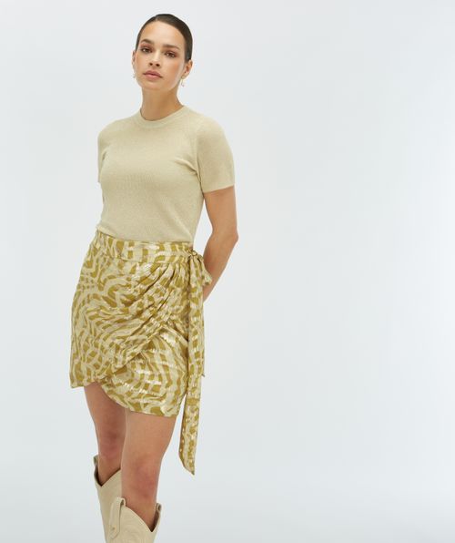 CAMEO hoch taillierter Wickelrock mit Lurex