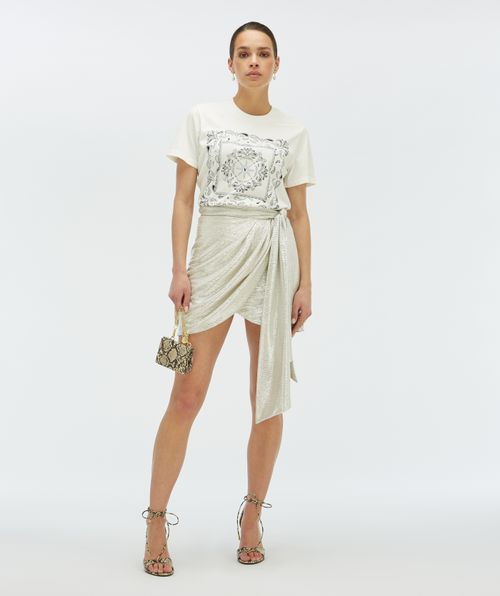 CAMEO regular fit metallic wrap skirt