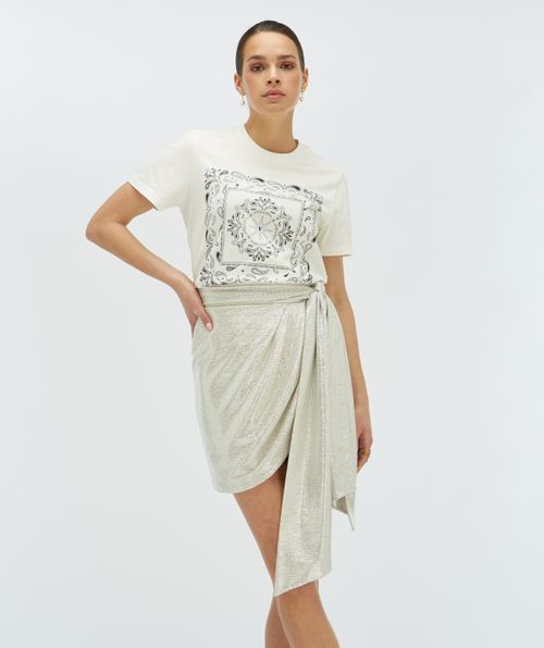 CAMEO regular fit metallic wrap skirt