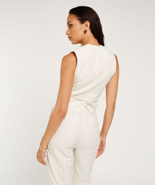 CAMILA fitted waistcoat with pinstripe
