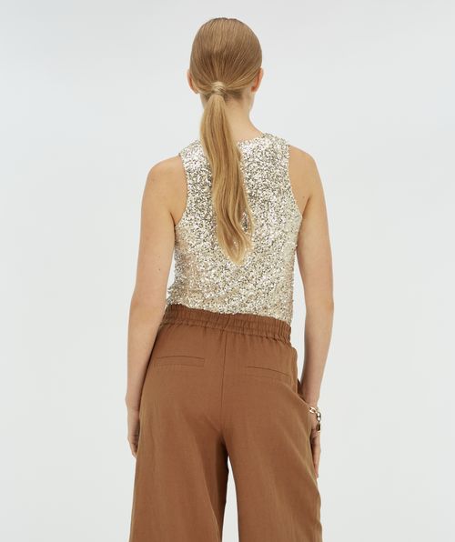 CARMEN fitted top met met pailletten