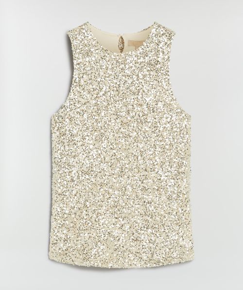 CARMEN fitted top met met pailletten