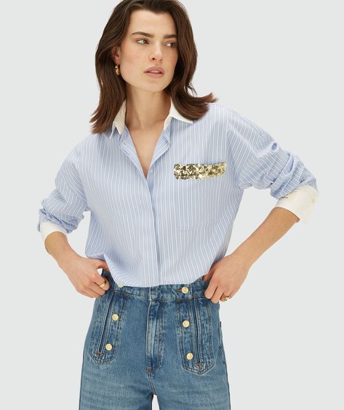 CELESTINE oversized blouse met strepen