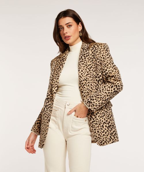 CHARLIZE regular fit blazer with leopard dessin