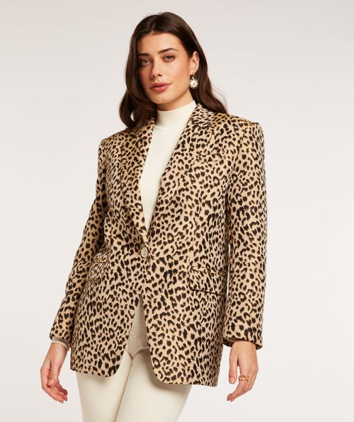 CHARLIZE regular fit Blazer mit leopard Dessin
