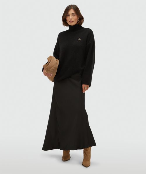 JV-COSETTE high waisted maxi rok in satijn look