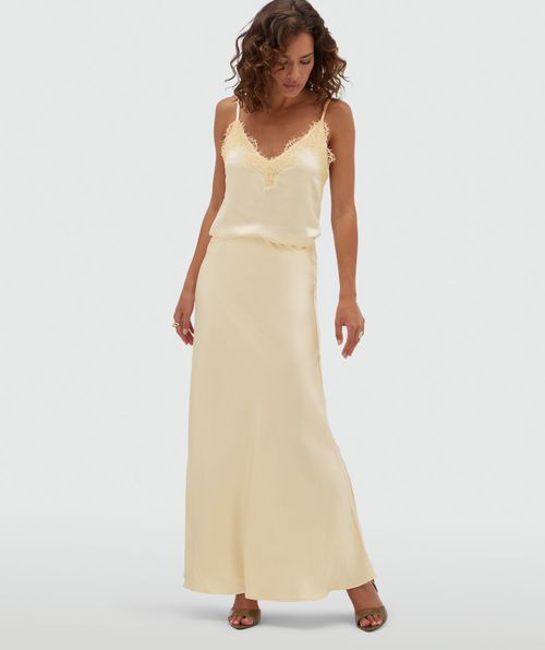 JV-COSETTE high waisted maxi rok in satijn look
