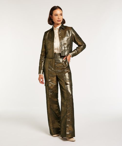 DAVIS cropped metallic blouse