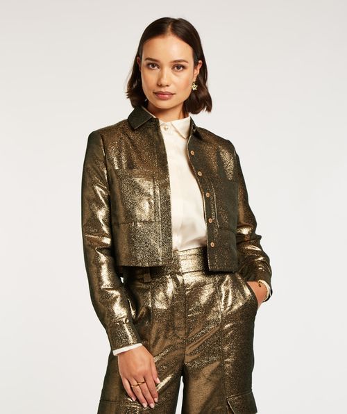 DAVIS cropped metallic blouse