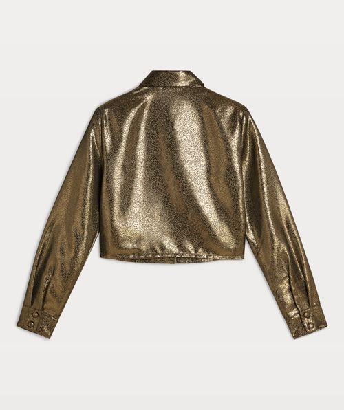 DAVIS cropped Bluse in Metallic