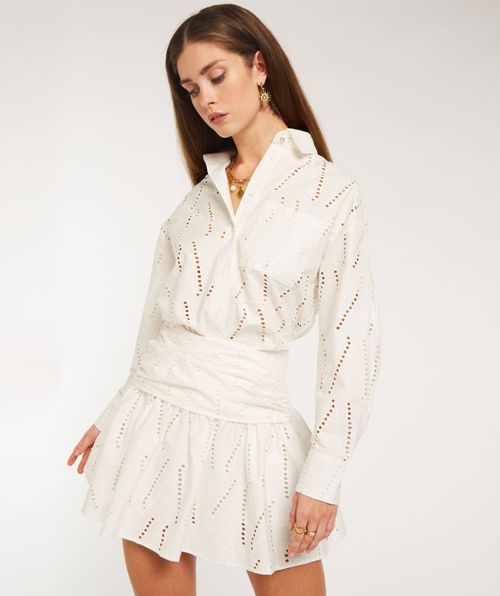 DILARA oversized blouse with embroidery artwork