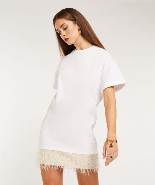 DINTE oversized Kleid mit faux feathers